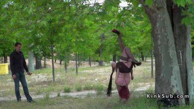 Redhead Slave Hanged On Public Tree - hclips.com