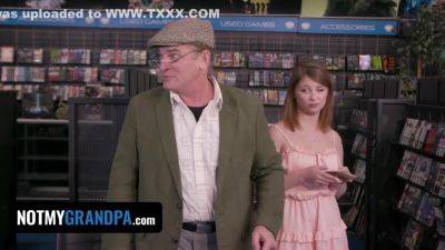 Step Grandpa Creampies Cute Teen In A Public Video Store With Ginger Grey - hotmovs.com
