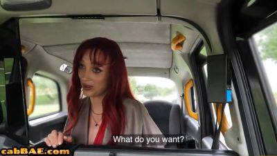 Redhead taxi babe fucked in car outdoor by taxi driver - hotmovs.com