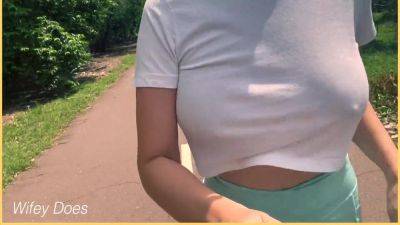 Wifey Heads Out For A Public Run Braless - hclips.com