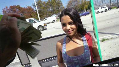 Nikki Kay, the hot latina babe, loves to bang with her rich dude in public bus - sexu.com - Latin