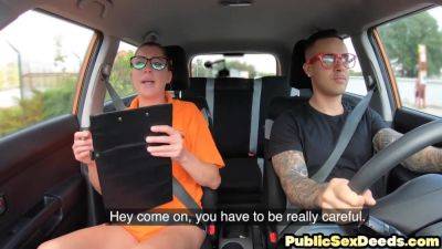 Driving instructor slut public pounded by her student - hotmovs.com