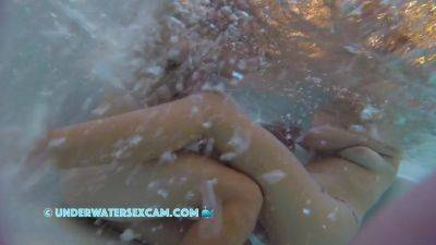 This Beautiful Couple Relaxes In The Hot Tub Of A Public Nudist Resort - hclips.com - latina