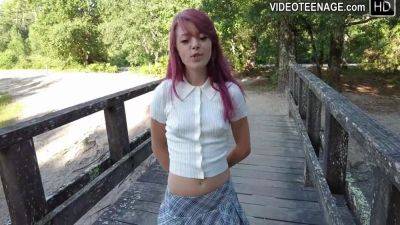 18 Year Cute Girl Outdoor With Mini Skirt - hotmovs.com