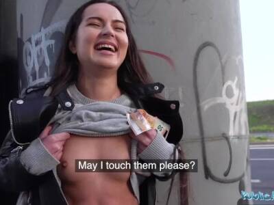 Public Agent Monica Brown has her tight pussy stretched outdoors - youporn.com - Russia - Britain