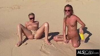 Six Horny Lesbians Go At It On A Public Beach - xvideos.com