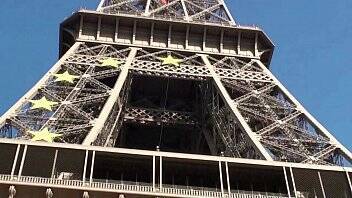 Eiffel Tower crazy public sex threesome group orgy with a cute girl and 2 hung guys shoving their dicks in her mouth for a blowjob, and sticking their big dicks in her tight young wet pussy in the middle of a day in front of everybody - xvideos.com - France