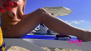 Euroslut Public Topless And Micro G Bikini Big Clit Beach Slut - xvideos.com